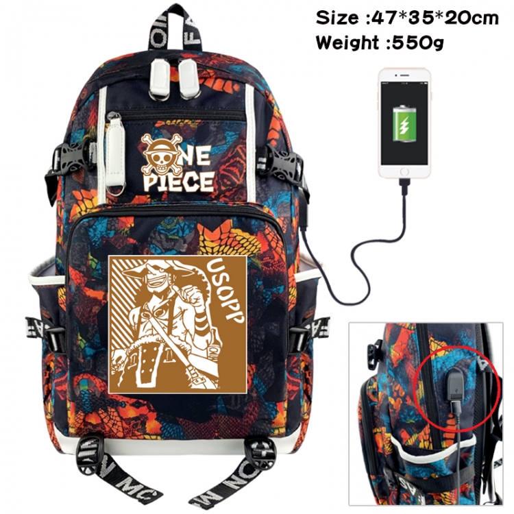 One Piece Camouflage waterproof sail fabric flip backpack student bag 47X35X20CM 550G