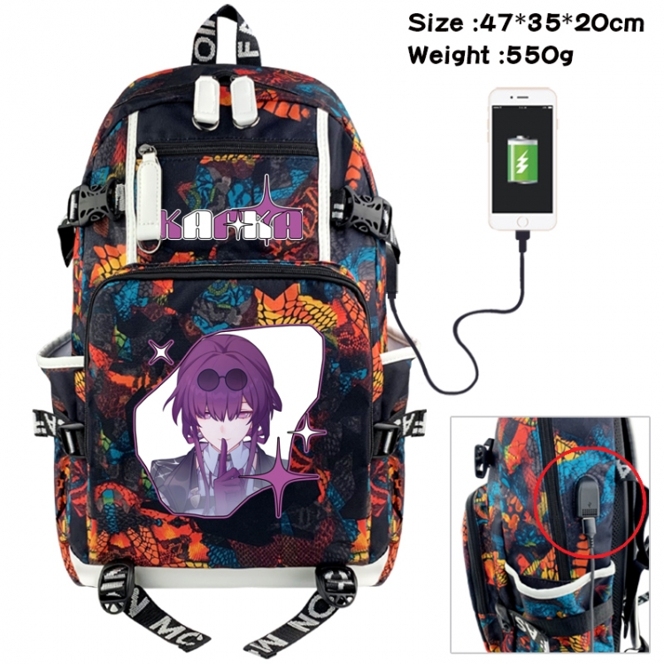 Honkai: Star Rail Camouflage waterproof sail fabric flip backpack student bag 47X35X20CM 550G