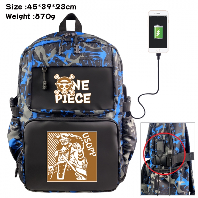 One Piece Anime waterproof nylon camouflage backpack School Bag 45X39X23CM