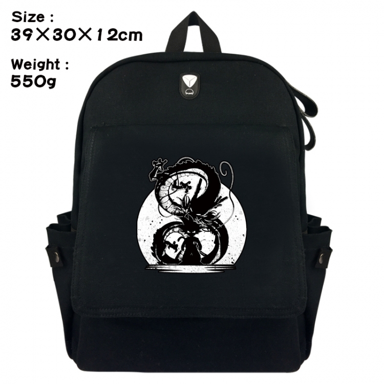 DRAGON BALL Canvas Flip Backpack Student Schoolbag Headphone Hole 39X30X12CM 