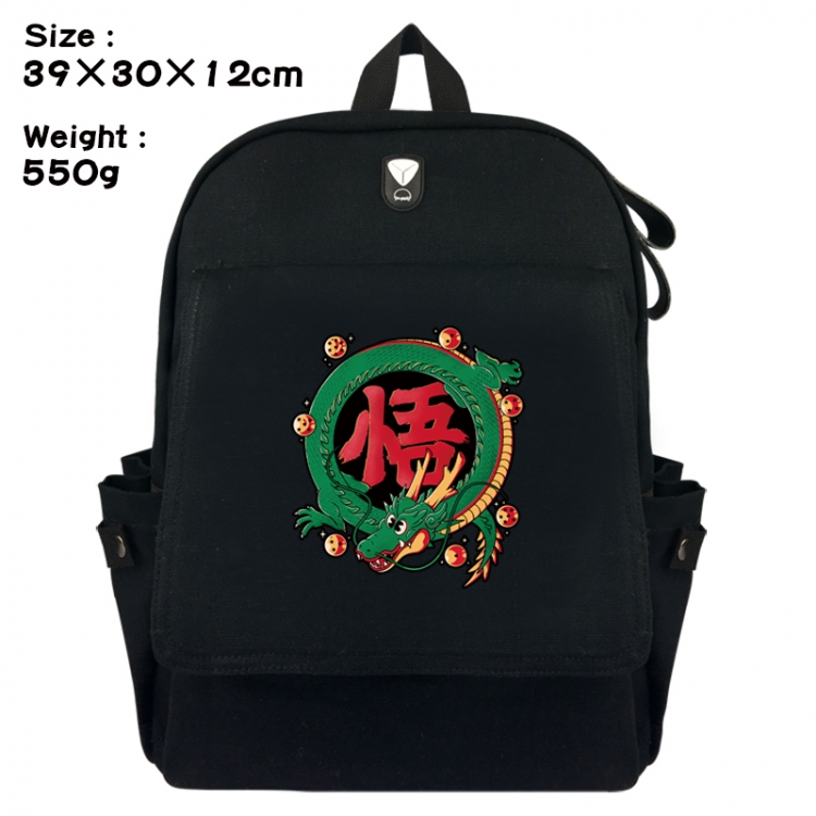 DRAGON BALL Canvas Flip Backpack Student Schoolbag Headphone Hole 39X30X12CM 