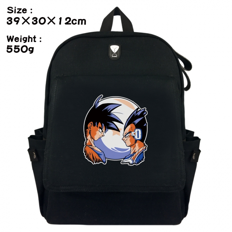 DRAGON BALL Canvas Flip Backpack Student Schoolbag Headphone Hole 39X30X12CM 