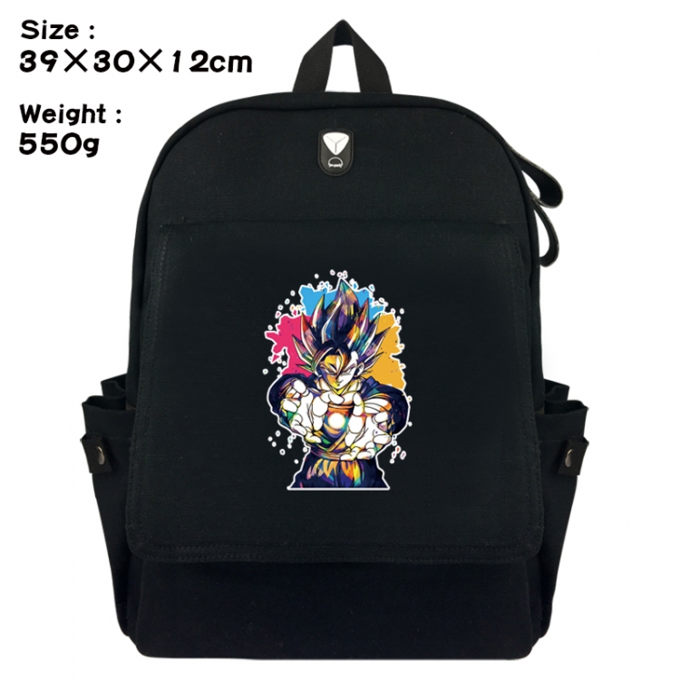 DRAGON BALL Canvas Flip Backpack Student Schoolbag Headphone Hole 39X30X12CM 