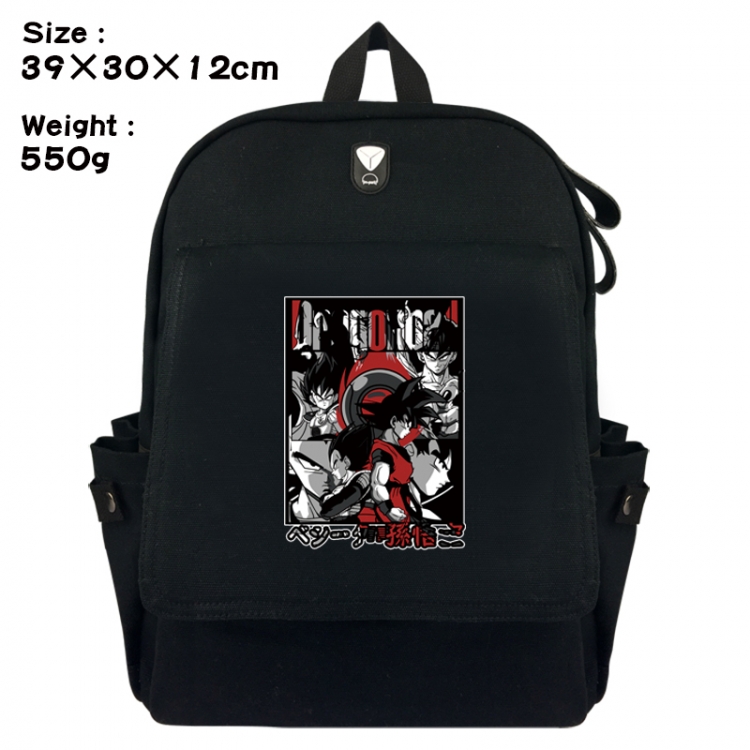 DRAGON BALL Canvas Flip Backpack Student Schoolbag Headphone Hole 39X30X12CM 