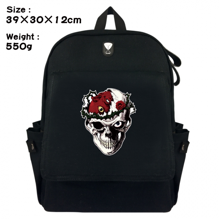 Berserk Canvas Flip Backpack Student Schoolbag Headphone Hole 39X30X12CM 