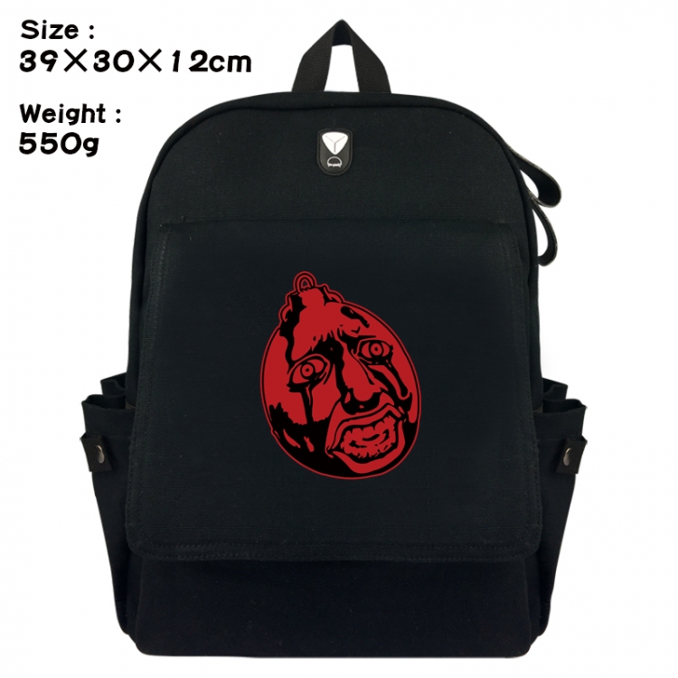 Berserk Canvas Flip Backpack Student Schoolbag Headphone Hole 39X30X12CM 