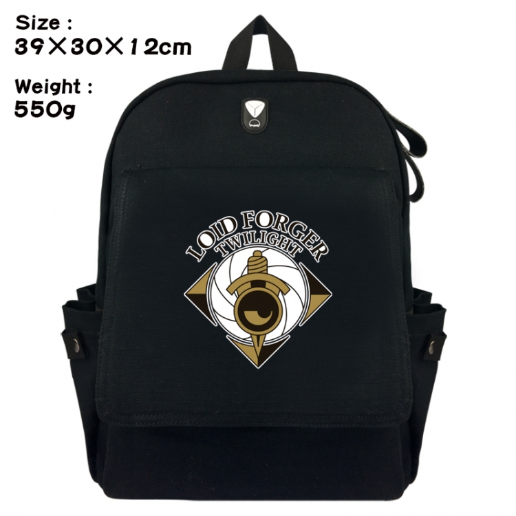 SPY×FAMILY Canvas Flip Backpack Student Schoolbag Headphone Hole 39X30X12CM 