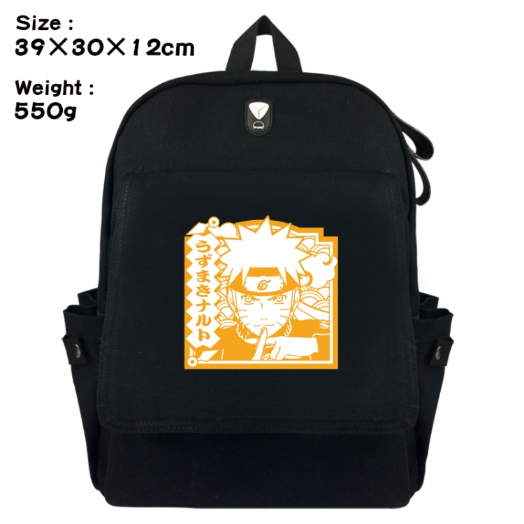 Naruto Canvas Flip Backpack Student Schoolbag Headphone Hole 39X30X12CM 