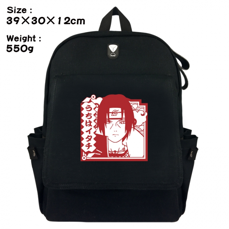 Naruto Canvas Flip Backpack Student Schoolbag Headphone Hole 39X30X12CM 