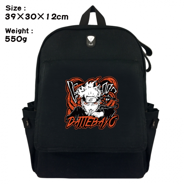 Naruto Canvas Flip Backpack Student Schoolbag Headphone Hole 39X30X12CM 