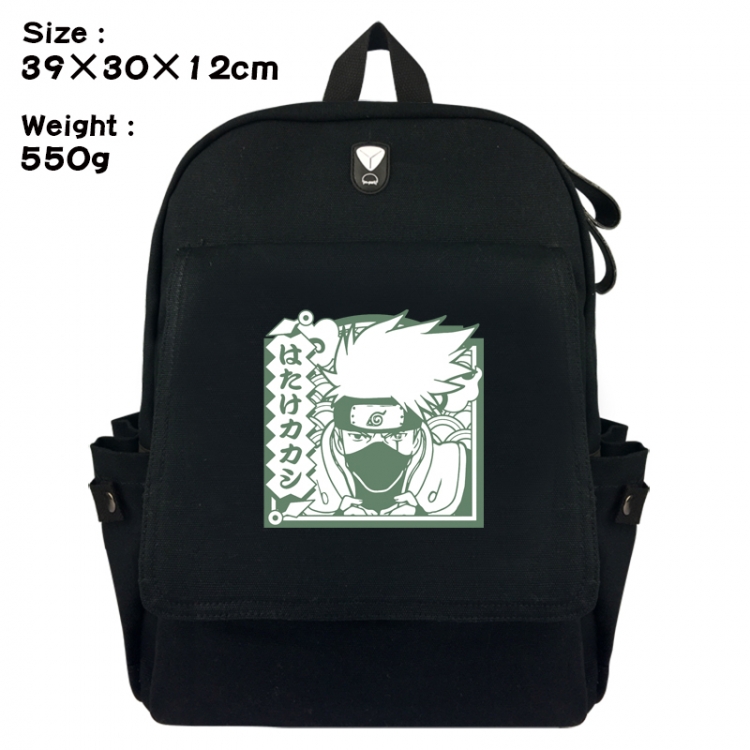 Naruto Canvas Flip Backpack Student Schoolbag Headphone Hole 39X30X12CM 