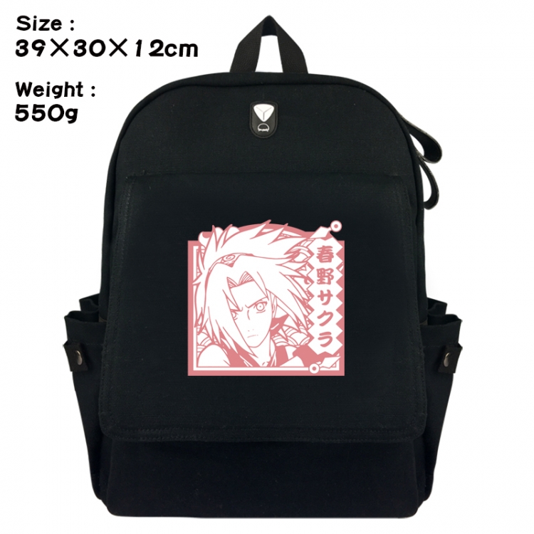 Naruto Canvas Flip Backpack Student Schoolbag Headphone Hole 39X30X12CM 