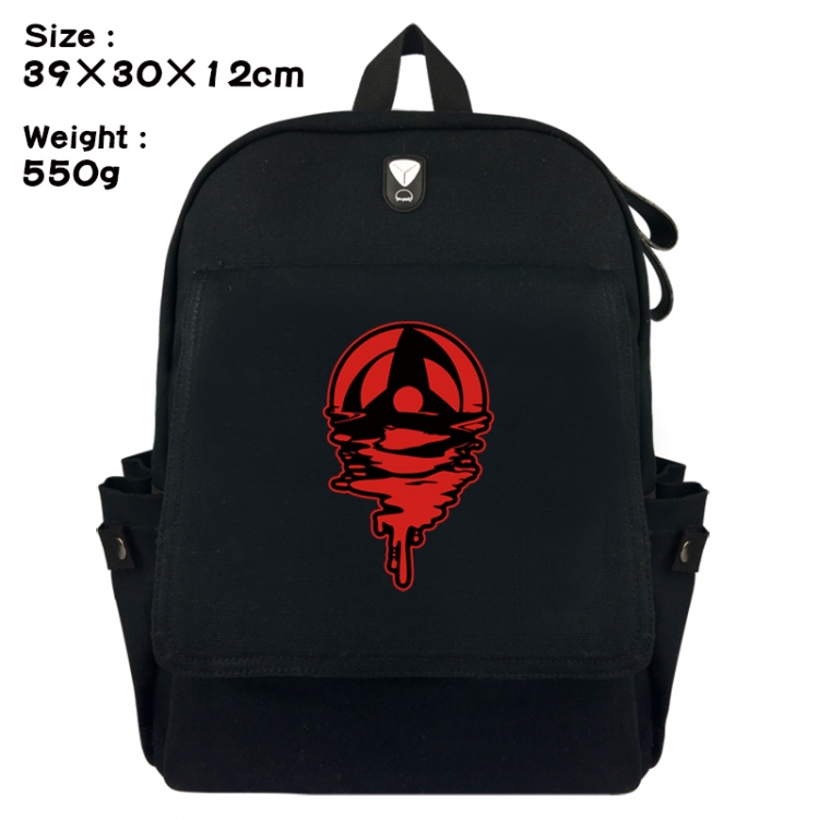 Naruto Canvas Flip Backpack Student Schoolbag Headphone Hole 39X30X12CM 