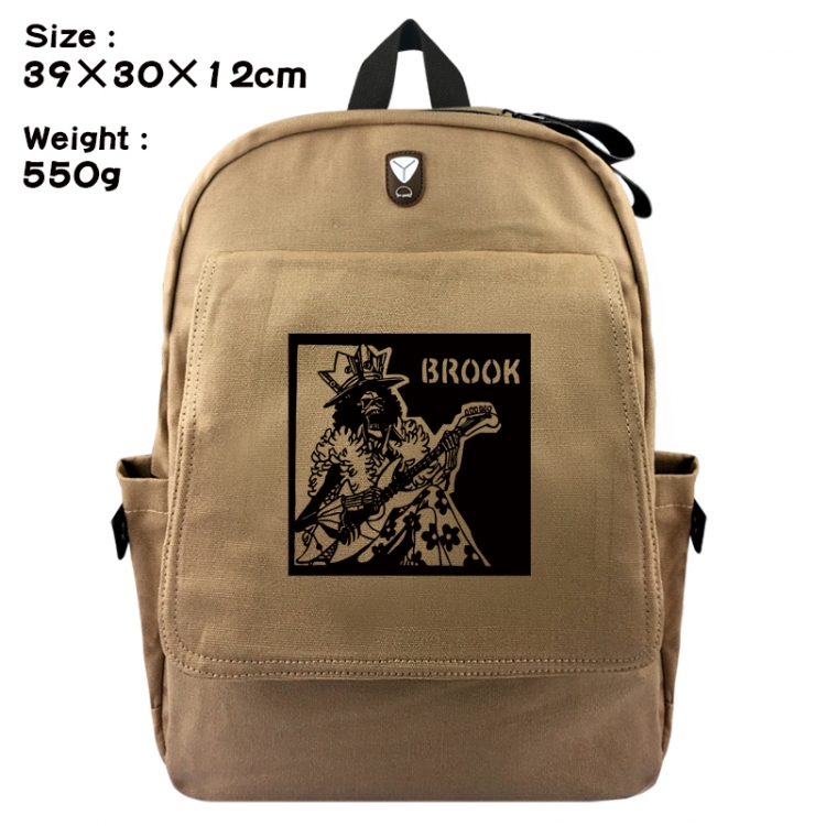 One Piece Canvas Flip Backpack Student Schoolbag Headphone Hole 39X30X12CM 