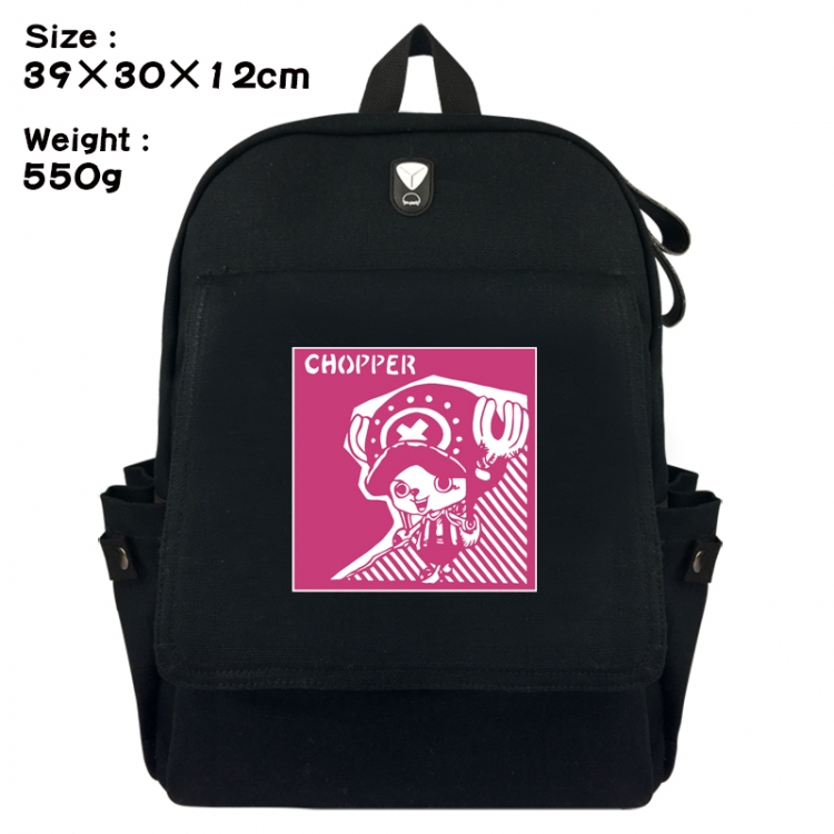 One Piece Canvas Flip Backpack Student Schoolbag Headphone Hole 39X30X12CM 