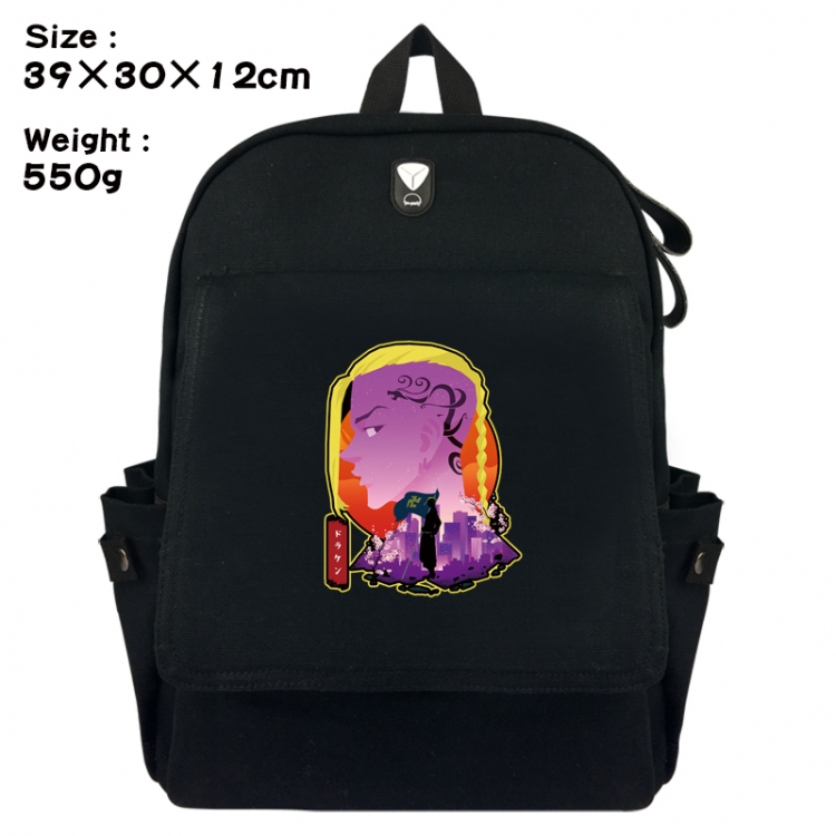 Tokyo Revengers Canvas Flip Backpack Student Schoolbag Headphone Hole 39X30X12CM 