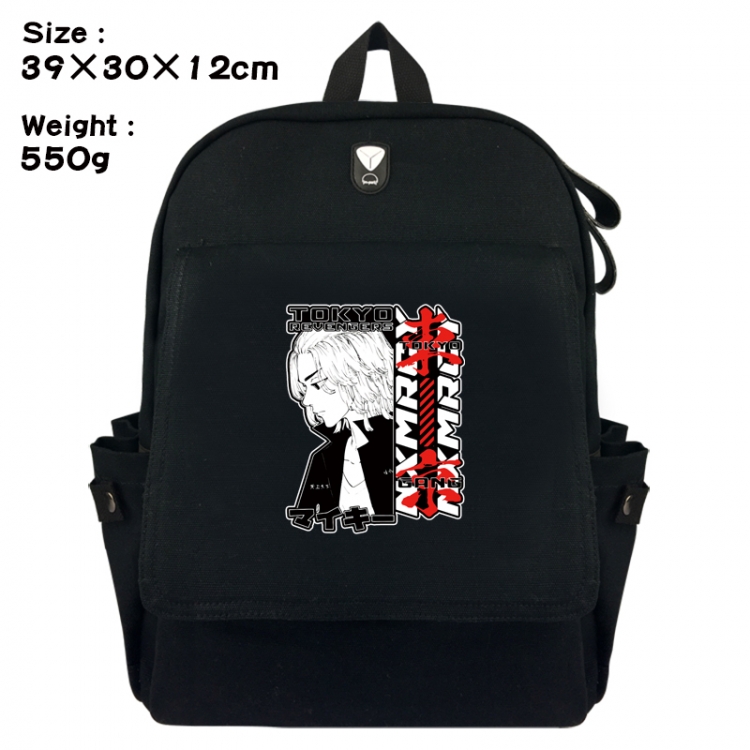 Tokyo Revengers Canvas Flip Backpack Student Schoolbag Headphone Hole 39X30X12CM 