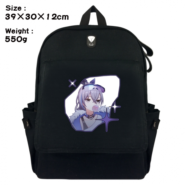 Honkai: Star Rail Canvas Flip Backpack Student Schoolbag Headphone Hole 39X30X12CM 