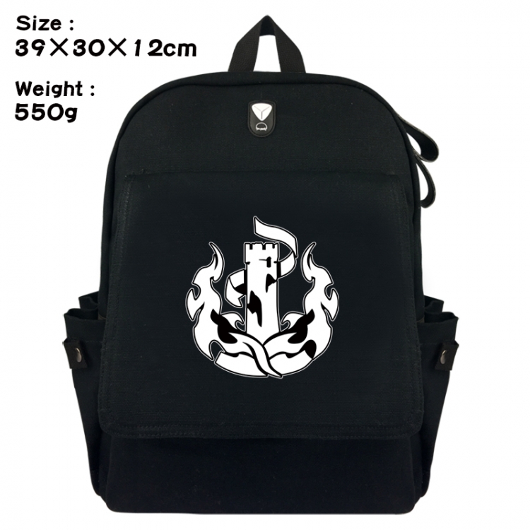 Honkai: Star Rail Canvas Flip Backpack Student Schoolbag Headphone Hole 39X30X12CM 