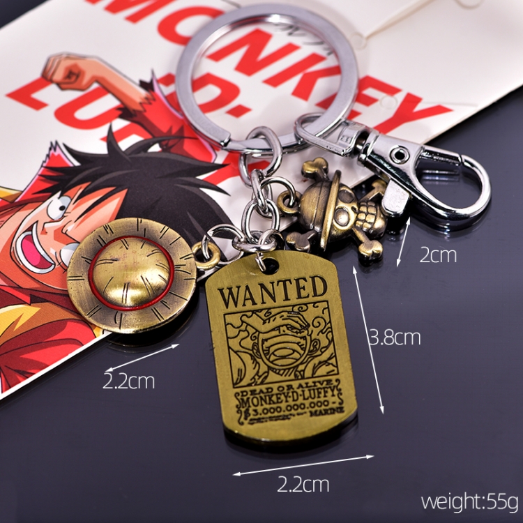 One Piece Anime peripheral double pendant keychain pendant price for 5 pcs