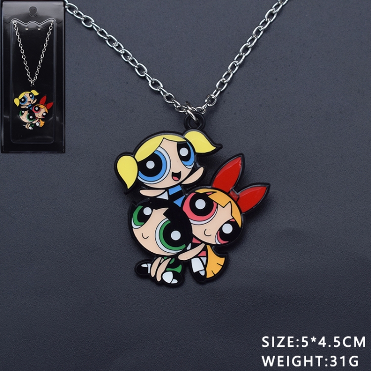 The Powerpuff Girls  Anime cartoon metal necklace pendant price for 5 pcs