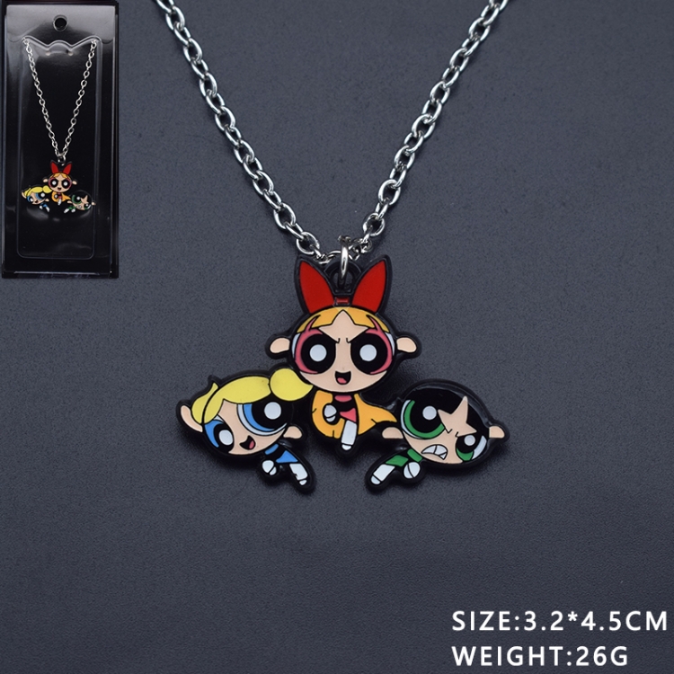 The Powerpuff Girls  Anime cartoon metal necklace pendant price for 5 pcs