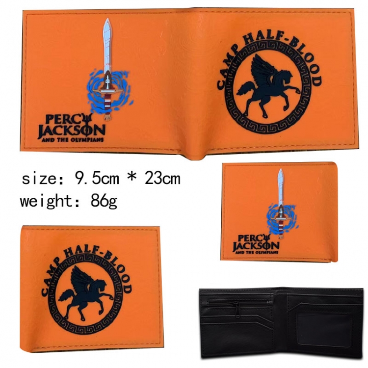 percy jackson Silicone PVC Wallet Short Half Fold Wallet 9.5X23CM