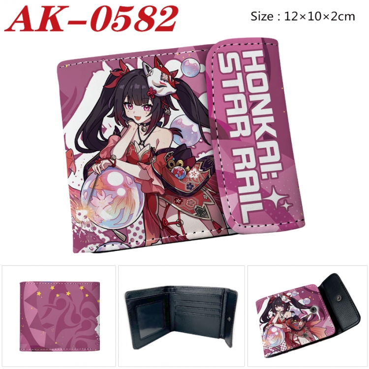 Honkai: Star Rail Anime PU leather full color buckle 20% off wallet 12X10X2CM  AK-0582