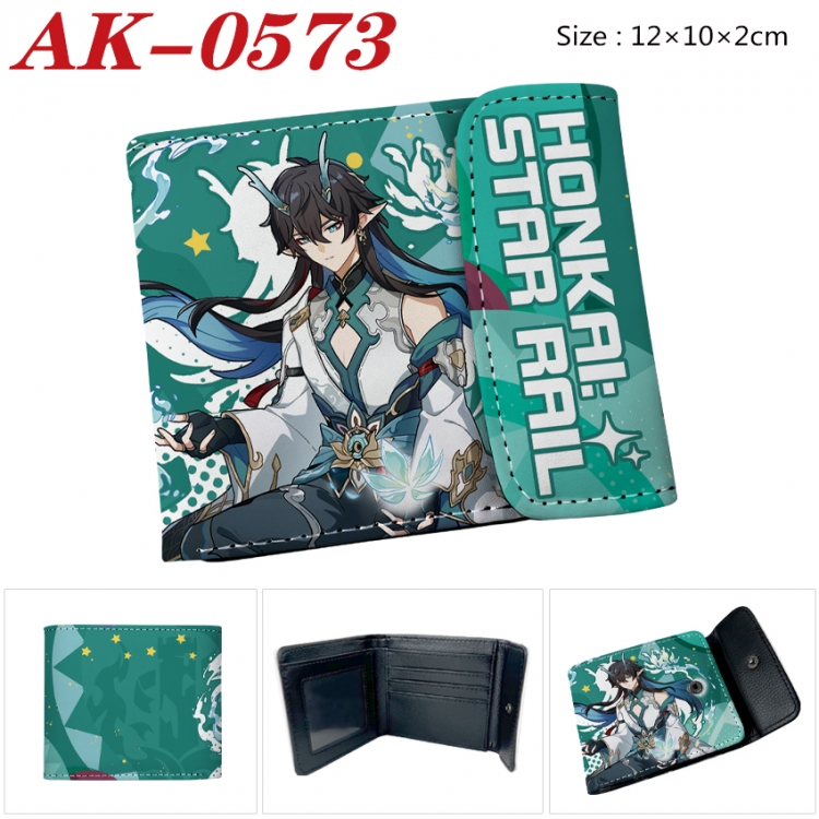 Honkai: Star Rail Anime PU leather full color buckle 20% off wallet 12X10X2CM  AK-0573