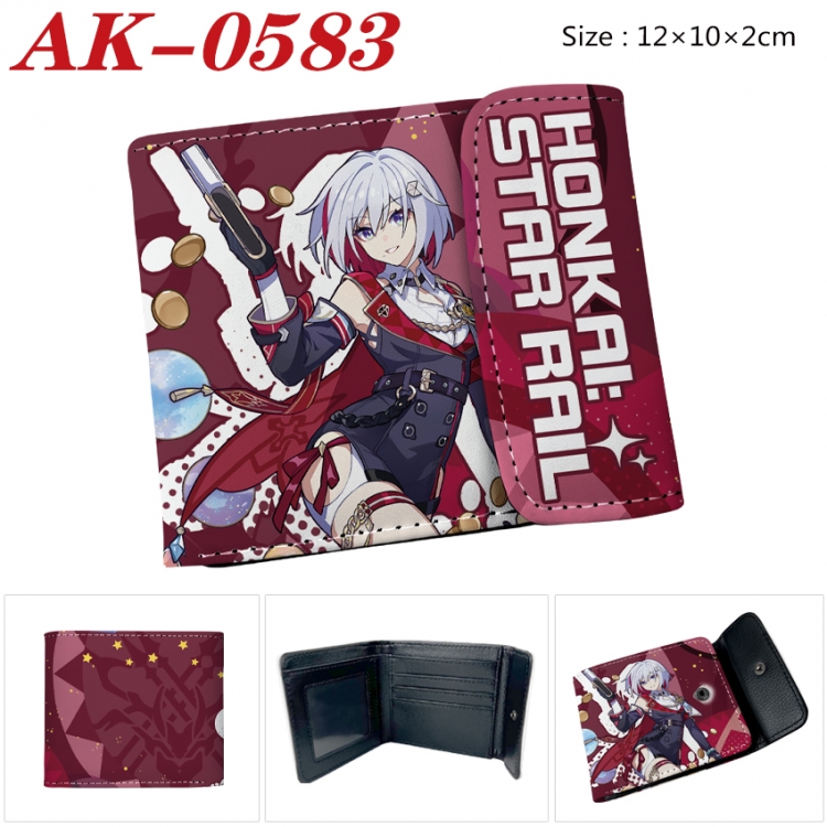 Honkai: Star Rail Anime PU leather full color buckle 20% off wallet 12X10X2CM  AK-0583