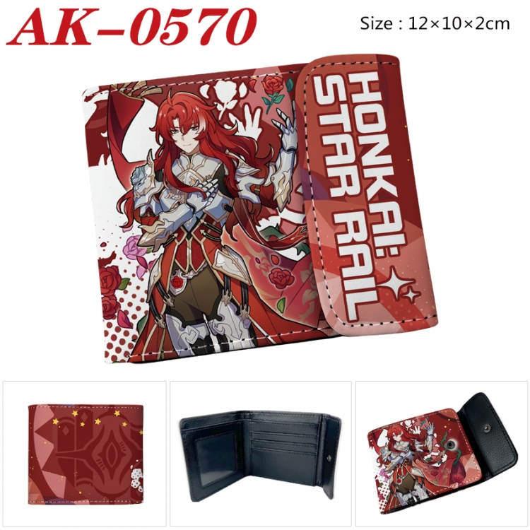 Honkai: Star Rail Anime PU leather full color buckle 20% off wallet 12X10X2CM  AK-0570