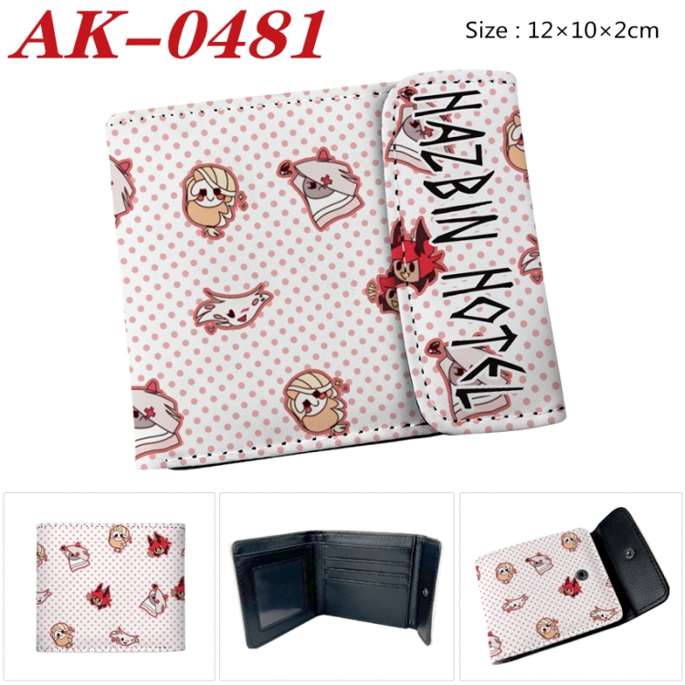 Hazbin Hotel Anime PU leather full color buckle 20% off wallet 12X10X2CM AK-0481