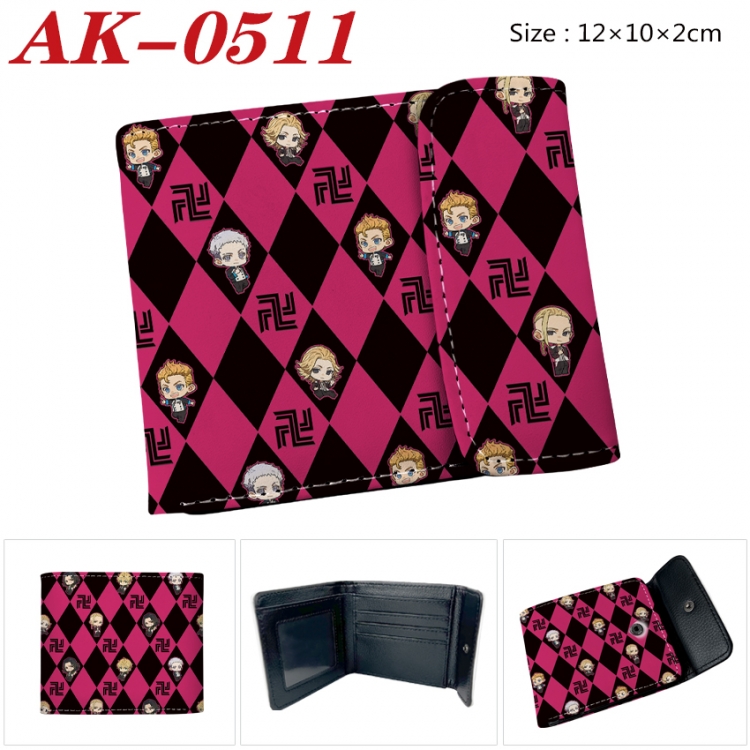 Tokyo Revengers Anime PU leather full color buckle 20% off wallet 12X10X2CM AK-0511