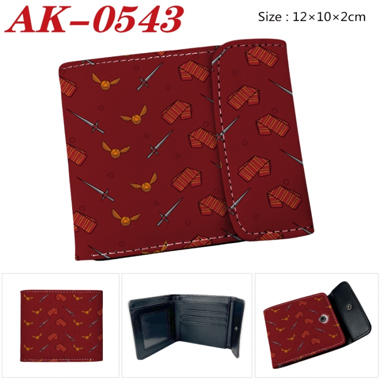 Harry Potter Anime PU leather full color buckle 20% off wallet 12X10X2CM  AK-0543