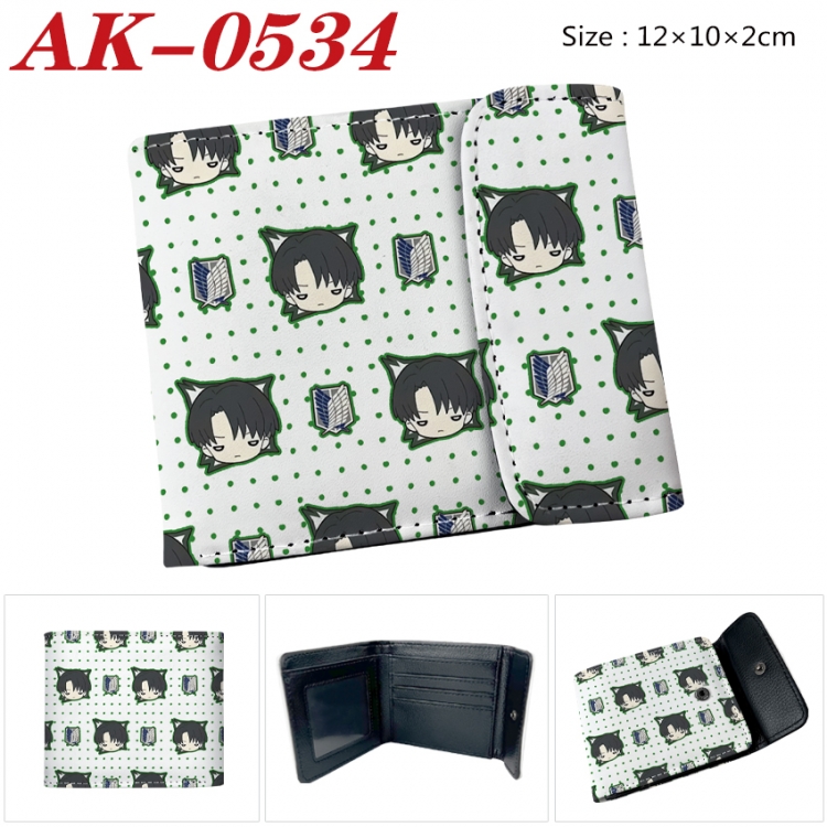 Shingeki no Kyojin Anime PU leather full color buckle 20% off wallet 12X10X2CM AK-0534