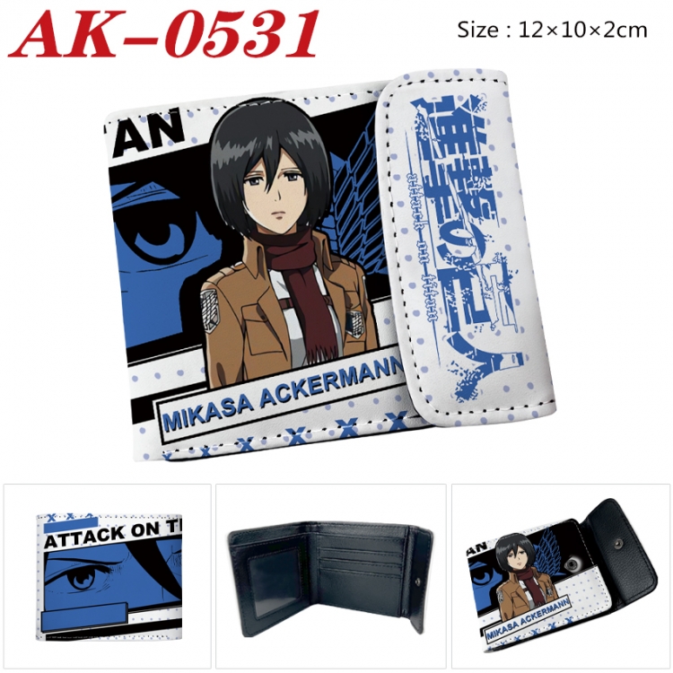 Shingeki no Kyojin Anime PU leather full color buckle 20% off wallet 12X10X2CM AK-0531