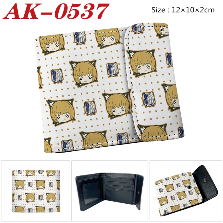 Shingeki no Kyojin Anime PU leather full color buckle 20% off wallet 12X10X2CM AK-0537