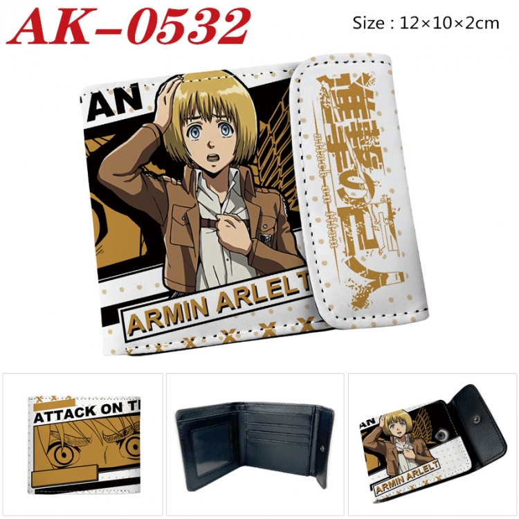 Shingeki no Kyojin Anime PU leather full color buckle 20% off wallet 12X10X2CM  AK-0532