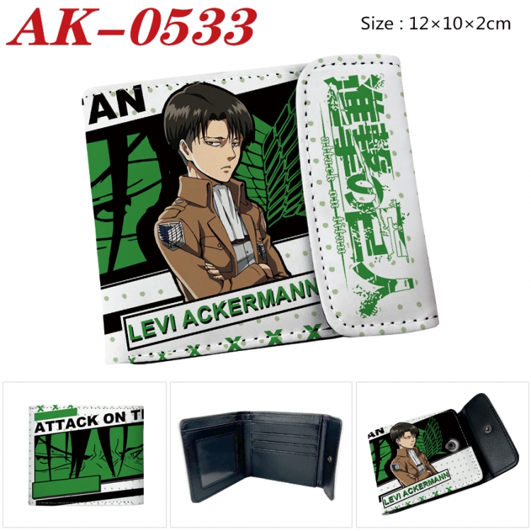 Shingeki no Kyojin Anime PU leather full color buckle 20% off wallet 12X10X2CM  AK-0533