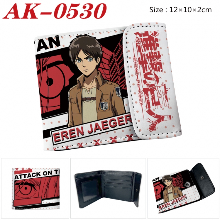 Shingeki no Kyojin Anime PU leather full color buckle 20% off wallet 12X10X2CM AK-0530