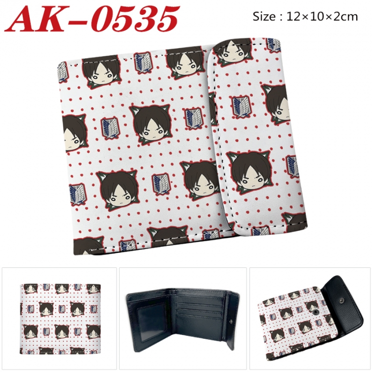 Shingeki no Kyojin Anime PU leather full color buckle 20% off wallet 12X10X2CM AK-0535