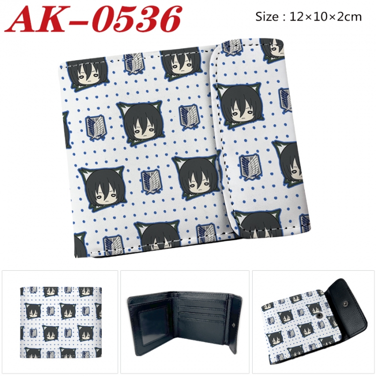 Shingeki no Kyojin Anime PU leather full color buckle 20% off wallet 12X10X2CM AK-0536