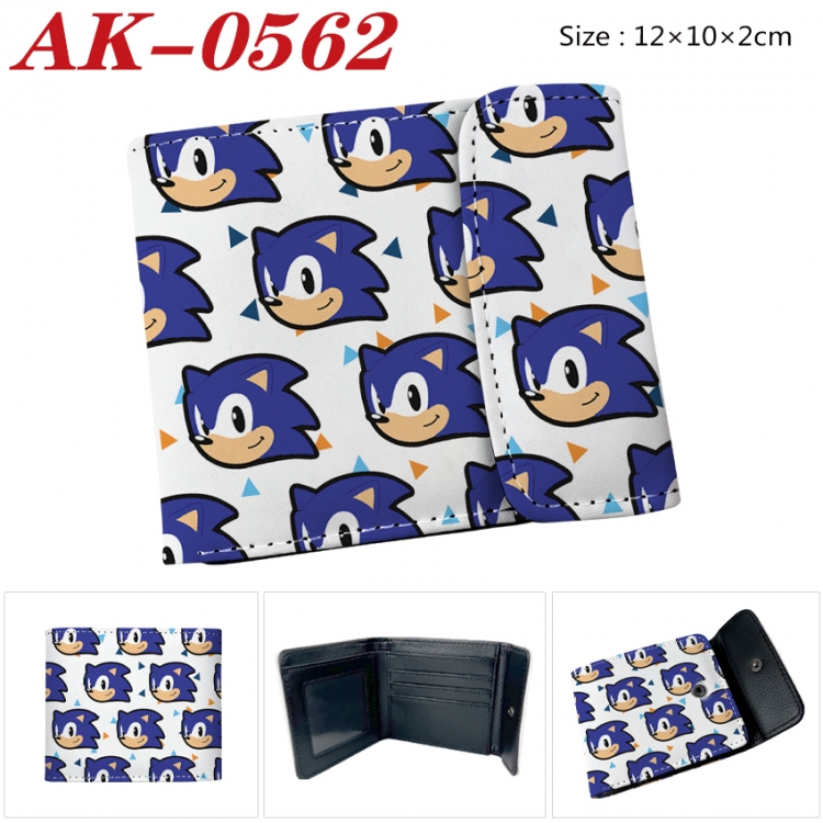 Sonic The Hedgehog Anime PU leather full color buckle 20% off wallet 12X10X2CM AK-0562