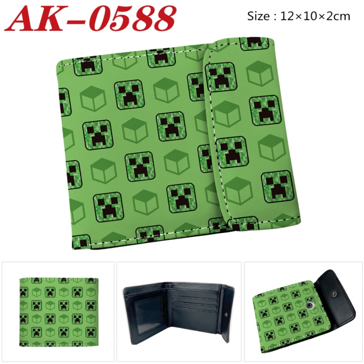 Minecraft Anime PU leather full color buckle 20% off wallet 12X10X2CM  AK-0588
