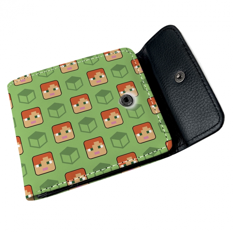 Minecraft Anime PU leather full color buckle 20% off wallet 12X10X2CM AK-0585C