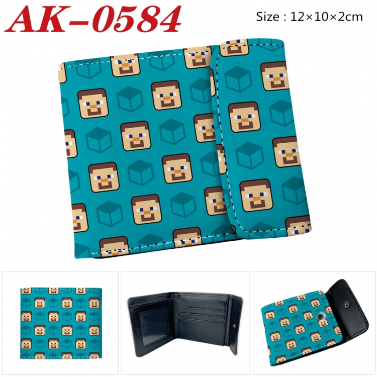 Minecraft Anime PU leather full color buckle 20% off wallet 12X10X2CM AK-0584