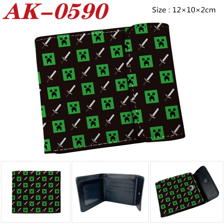 Minecraft Anime PU leather full color buckle 20% off wallet 12X10X2CM  AK-0590