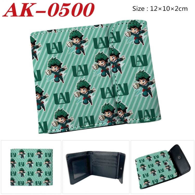 My Hero Academia Anime PU leather full color buckle 20% off wallet 12X10X2CM  AK-0500