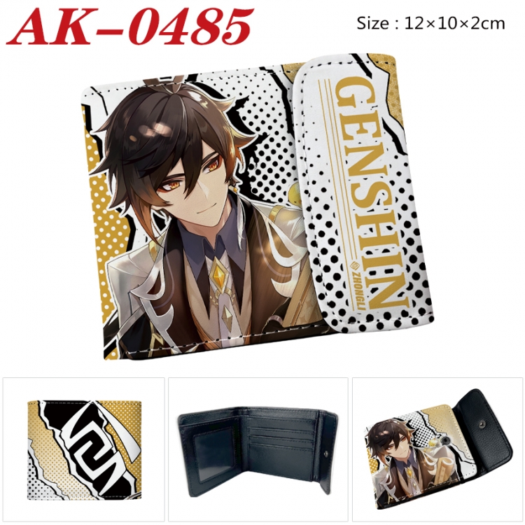 Genshin Impact Anime PU leather full color buckle 20% off wallet 12X10X2CM  AK-0485