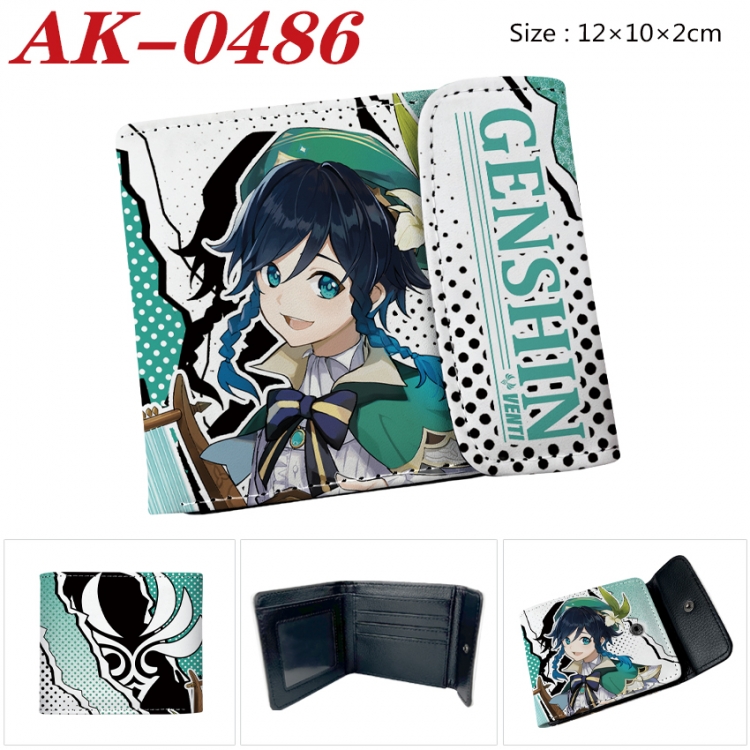 Genshin Impact Anime PU leather full color buckle 20% off wallet 12X10X2CM  AK-0486